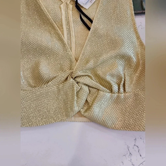 NWT || FORTE FORTE || gold bralette top - Picture 3 of 6